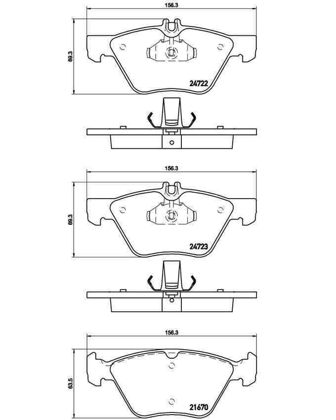 BREMBO P50075 Brembo P50075N Premium Ceramic Front Disc Brake Pad Set MERCEDES-BENZ OE# 0044200720