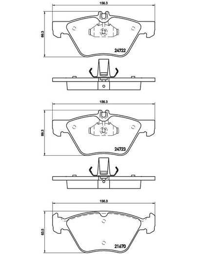 BREMBO P50075 Brembo P50075N Premium Ceramic Front Disc Brake Pad Set MERCEDES-BENZ OE# 0044200720