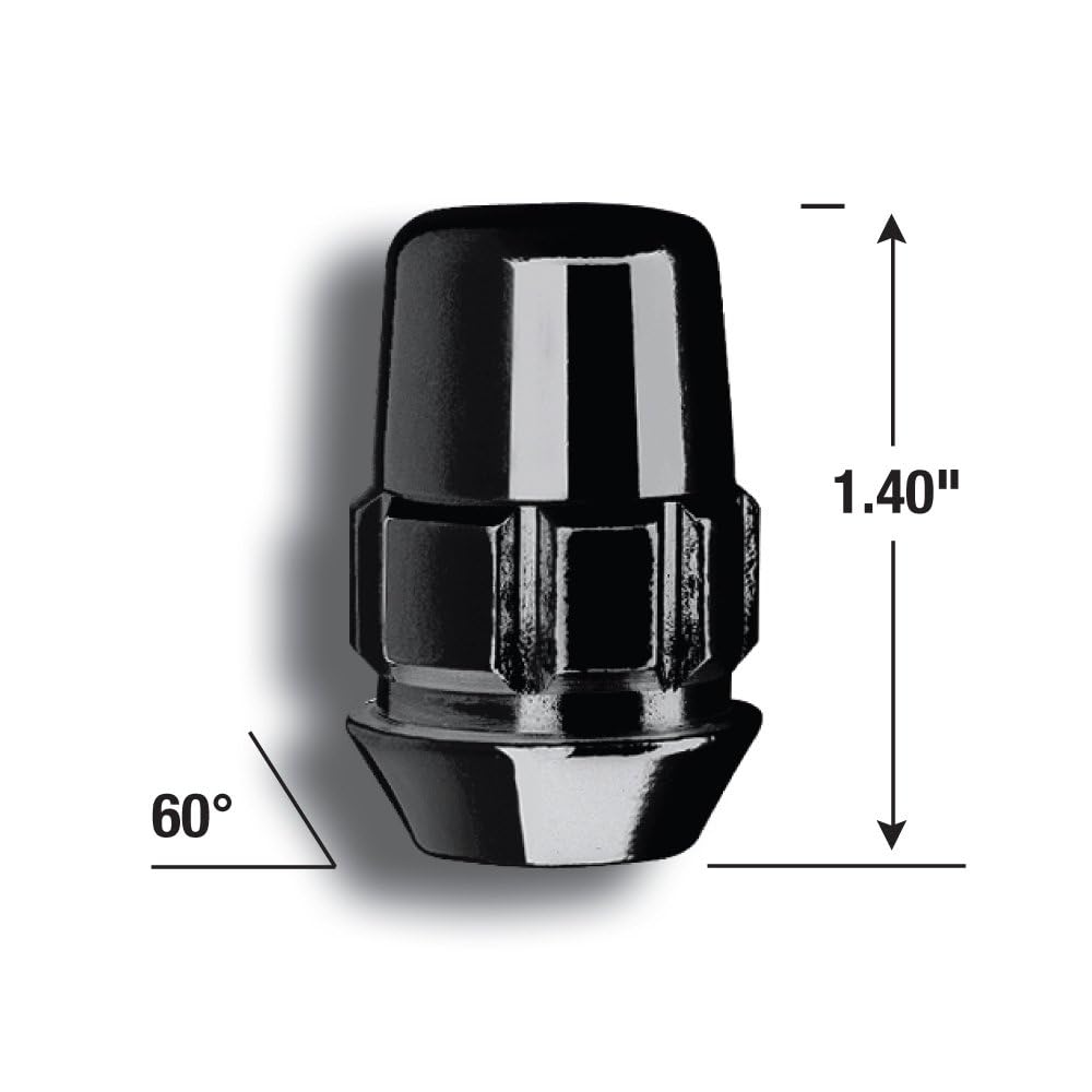 GORILLA 71681NBC Gorilla Automotive 71681NBC Acorn Black Chrome Wheel Locks (1/2" Thread Size)