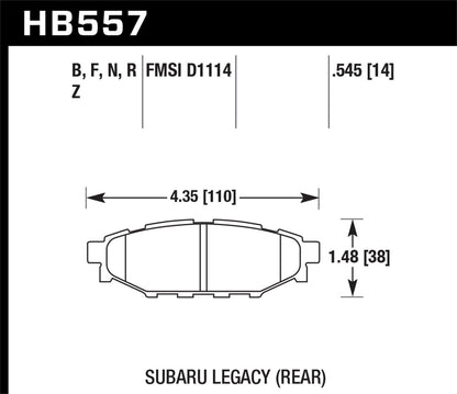 Hawk HB557F.545 Performance HPS Performance Street Brake Pads