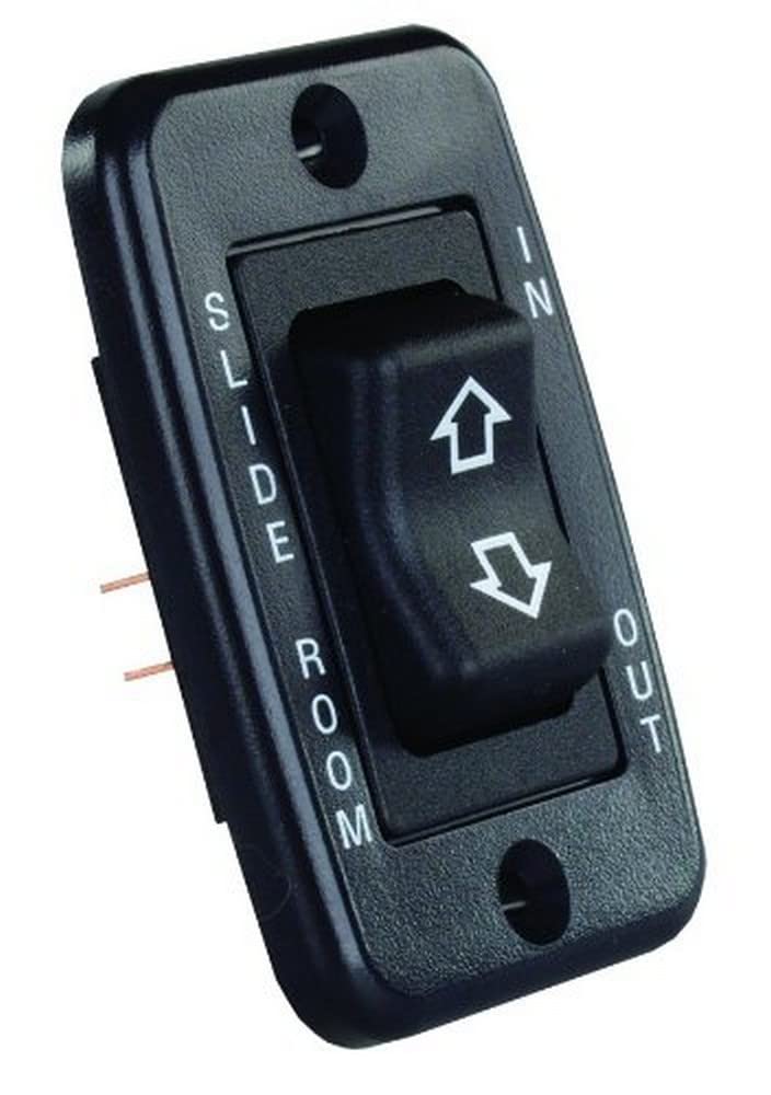 JR PRODUCTS 12355 JR Products 12355 Black Low Profile Slide-Out Switch with Bezel