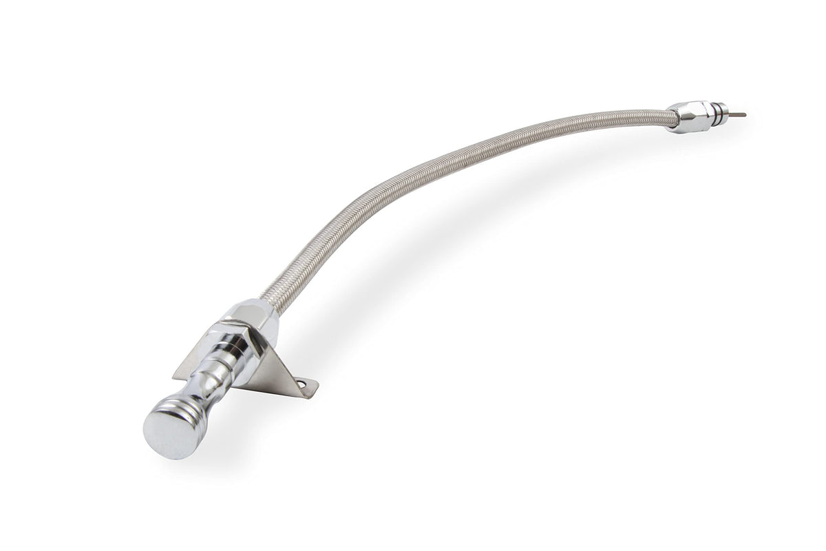 MR GASKET 9704G Mr. Gasket 9704G Automatic Transmission Dipstick & Tube - Braided Stainless Steel