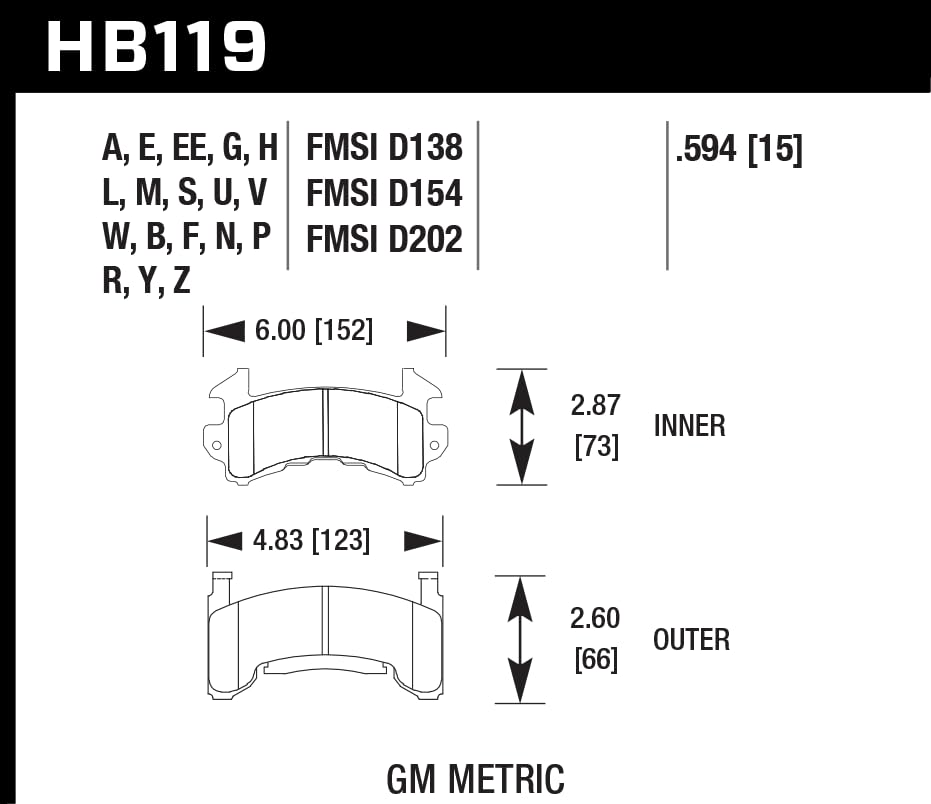 Hawk HB119F.594 Performance HPS Performance Street Brake Pads