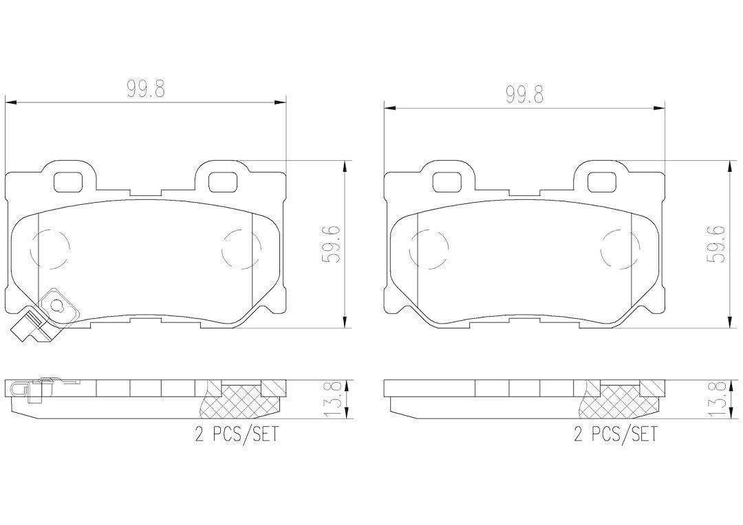 BREMBO P56095N Brembo P56095N Premium Ceramic Rear Disc Brake Pad Set INFINITI/NISSAN OE# AY060NS046