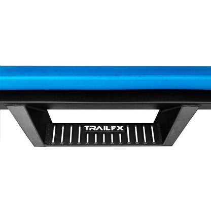 TRAILFX DHS004B TrailFX Drop Hoop Nerf Bars with Drop Down Steps for Chevrolet Silverado 1500 Crew Cab 2014-2018 Matte Black Powder Coated Steel Rocker Panel Mount TrailFX DHS004B