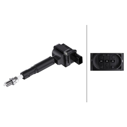 Hella 358000111 Ignition Coil 3 pin