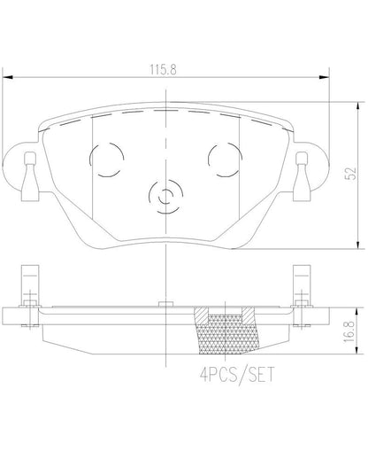 BREMBO P24059N Brembo P24059N Premium Ceramic Rear Disc Brake Pad Set CHANA/FORD/FORD (CHANGAN)/FORD AUSTRALIA/JAGUAR OE# 1522070