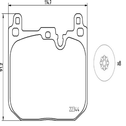Brembo P06097 Low-Met Front Disc Brake Pad Set MINI OE#