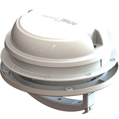 MAXXAIR VENT 00-03812W MAXXAIR Maxxfan Dome 6" Round 12V Ventilation Fan - Compact Solution for Rooftop or Sidewall Ventilation, Exhaust Only, Removable Screens, Fan Guard Rain Shield, Moisture Control, White (00-03812W)