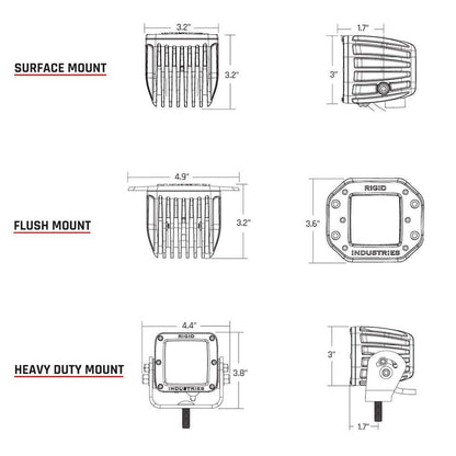 Rigid Industries 502513 Rigid Industries D-Series PRO LED Light Pods Specter Diffused, Pair