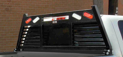 CATTLEMAN FR210LBO Cattleman HD FR210LBO Headache Rack Fits Ford F-250/F-350/F-450/F-550 Super Duty 1999-2016 Half Louvered Powder Coated Black Steel Light Cutout