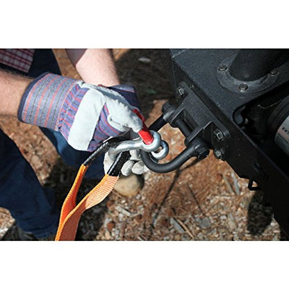 RUGGED RIDGE 11235.03 Rugged Ridge 11235.03 D-Ring Shackle Kit, 7/8 inch, Silver with Red pin, Steel, Pair