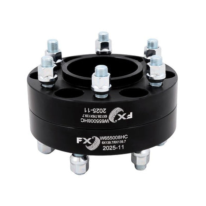 TRAILFX W655008HC Trailfx Wheel Spacer W655008HC, 6 x 5.50 Inch Bolt Pattern, 1.25 Inch Thickness, Wheel Stud Mount, 95 Millimeter Hub Size, Black, Aluminum, Set of 2, 12 Set of Bolts and Nuts, Hub Centric