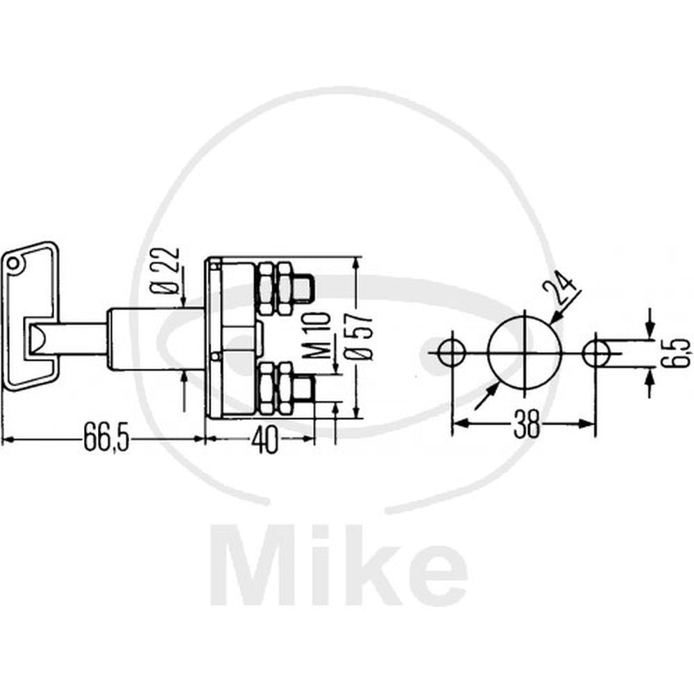 Hella 002843002 MAIN SWITCH BATTERY S 33 BOLTED 50 A