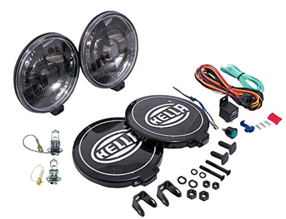 HELLA 005750991 Hella Black Magic 500 Halogen Series Driving Lamp Kit - Performance High Beam Off-Road Light for Pickup Trucks, SUV, 4x4, Jeep, Tractors / 005750991
