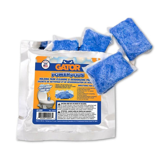 DURAFLEX 21888 Duraflex Gator PowerPods 21888 Waste Holding Tank Treatment, Without Formaldehyde; Fresh Baby Powder Scent, 1 Packet Treats Up To 40 Gallon Holding Tank, 1 Ounce Packet, Pack Of 4 Treatments