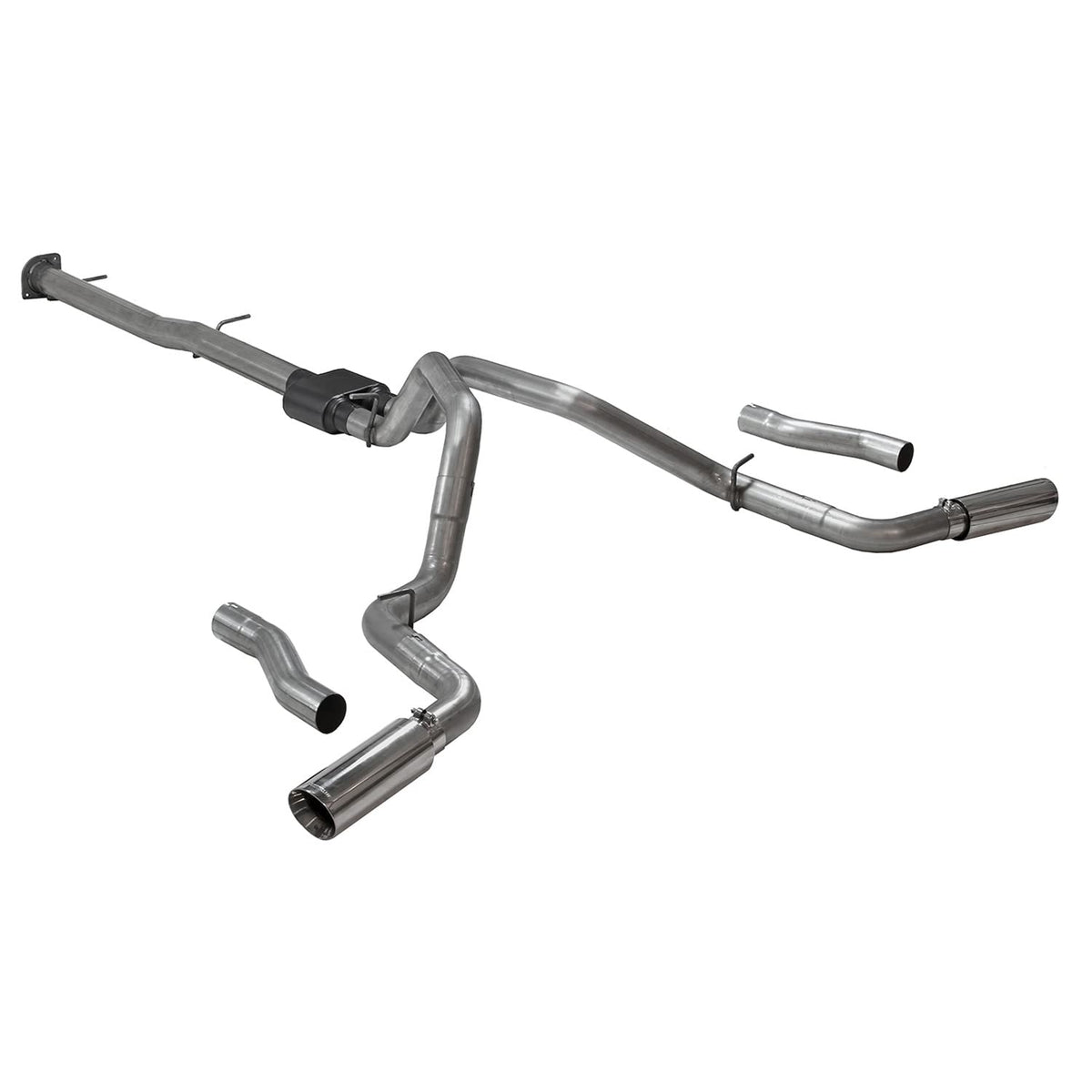 FLOWMASTER 818112 Flowmaster 818112 Outlaw Cat-Back Exhaust 3.5 to 3 Inch Dual Rear Exit Stainless 4 Inch Polished Tips Compatible with 2020-2024 Chevy Silverado GMC Sierra 2500HD/3500HD Crew Cab 6.5' Bed 6.6L Gas V8