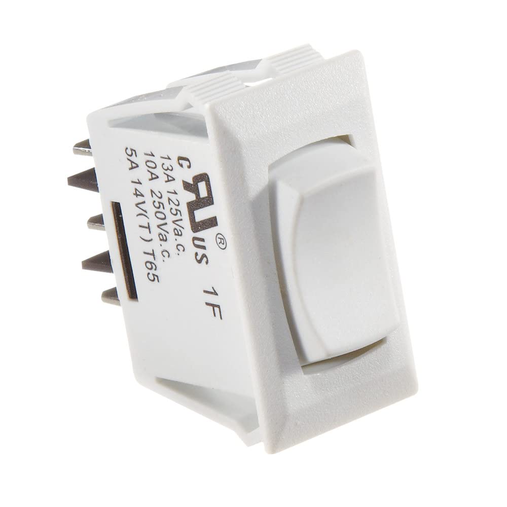 RV DESIGNER S345 RV Designer S345, 10A Momentary On/Off/Momentary On White DC Rocker Switch