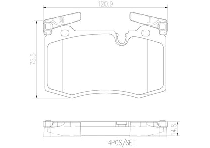 BREMBO P06068N Brembo P06068N Premium Ceramic Front Disc Brake Pad Set MINI OE# 34116789157