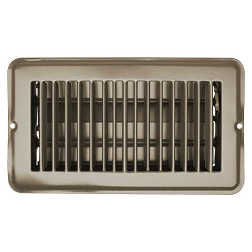 RV DESIGNER H871 RV Designer H871 - Metal Floor Vent Register, Dampered, 4" x 8", Tan