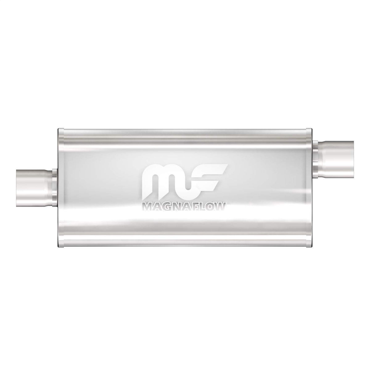 MAGNAFLOW 12256 MagnaFlow Performance Exhaust Muffler 12256: 2.5"/2.5" Inlet/Outlet, 5x8x18" Oval, Stainless Steel, Satin Finish