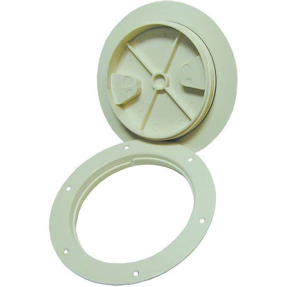 T-H MARINE DPS-6-3-DP T-H Marine Screw Out Deck Plate – Quick Access Boat Hatch Plate Cover – Watertight Lid with Hidden Fasteners - Sandshell, 6"