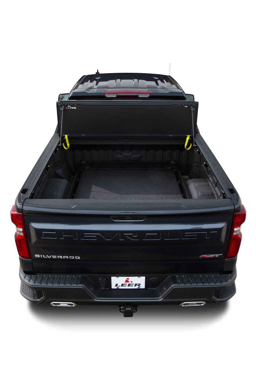 LEER 650130 LEER HF650M Quad-Folding Truck Bed Tonneau Cover, Fits Chevy Colorado and GMC Canyon, Years 2015-2022, 6'2" Truck Bed, Black