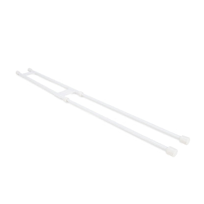 CAMCO 44074 Camco 34" Double RV Refrigerator Bar -Holds Food and Drinks in Place During Travel - Prevents Messy Spills - Spring Loaded and Extends Between 19" and 34" - White (44074)