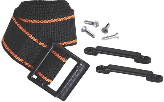 ARCON 11796 Arcon Battery Box Strap Kit 54 Inch Black Woven Polypropylene Strap with Plastic Buckle Stainless Steel Fasteners Complete Hold-Down Hardware for Battery Boxes Arcon 11796