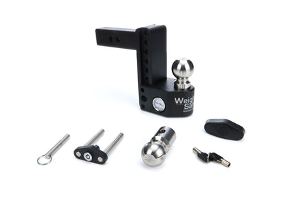 WEIGH SAFE SWS6-2-KA Weigh Safe Steel Drop Hitch - Adjustable Trailer Hitch with Ball Mount - Designed for 2" Receivers - Includes 2 Tow Balls - 6" Drop, 15,000 GTW, 2-Piece Lock Set