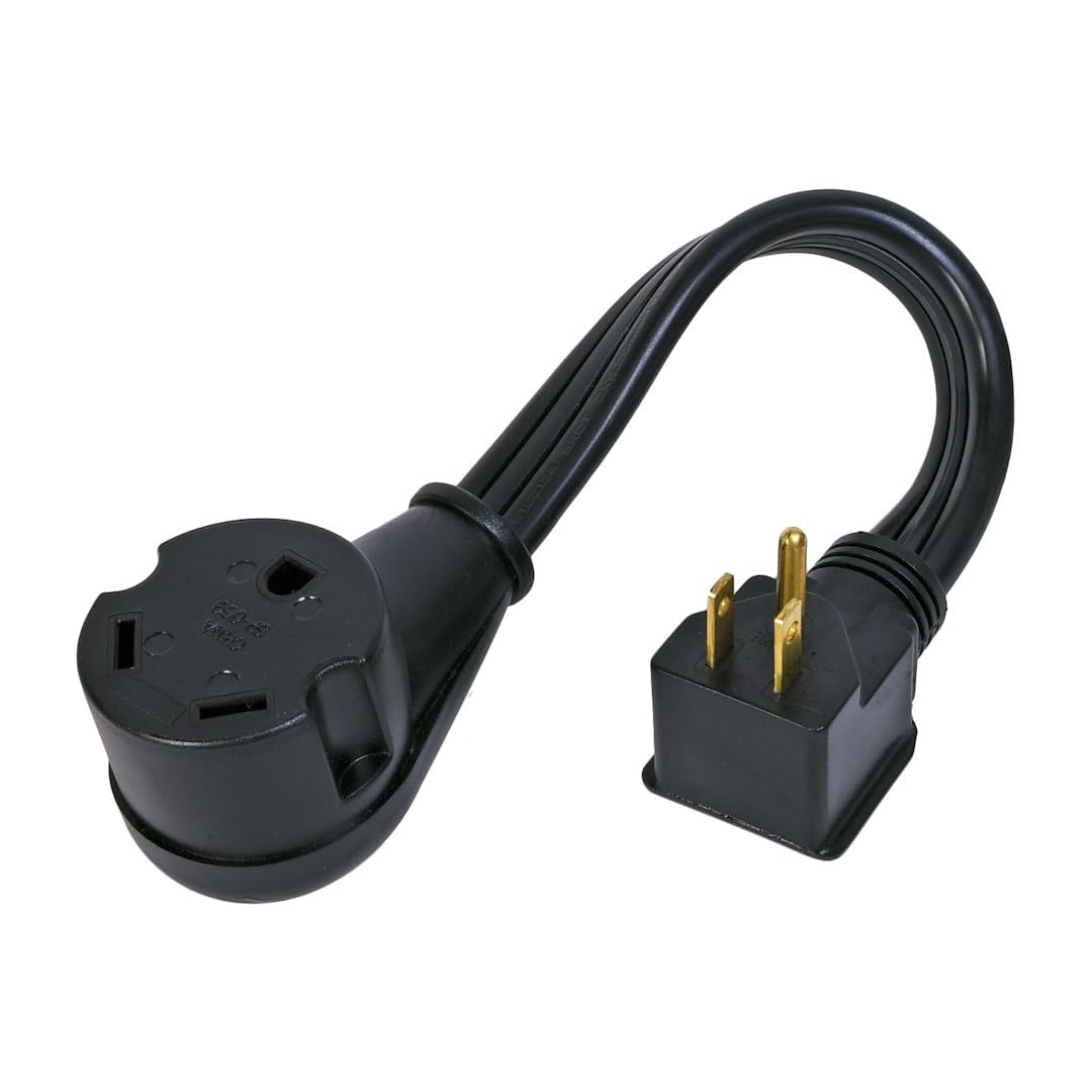 ARCON 14246 Arcon 14246 Generator Pigtail Power Cord 30-Amp Female to 15-Amp Male Flatwire, 12-Inch