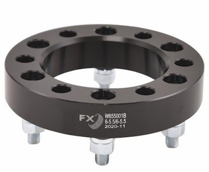 TRAILFX W655001N Trailfx FX Wheels W655001N Wheel Spacer Set of 2 – 1.25 Inch Thickness, 6x139.7 mm (6x5.50 in) Bolt Pattern, 108 mm Hub Size, Black Anodized 6061-T6 Aluminum with 12 Lug Bolts and Nuts