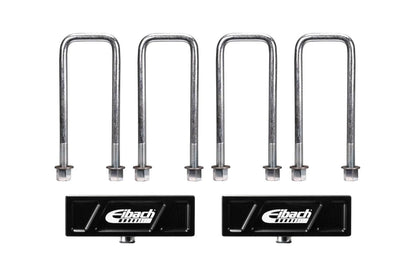 EIBACH LB81-82-007-02-02 Eibach Leaf Spring Block, 1.5 in Height, Hardware/U-Bolts, Aluminum, Black Anodized, Kit