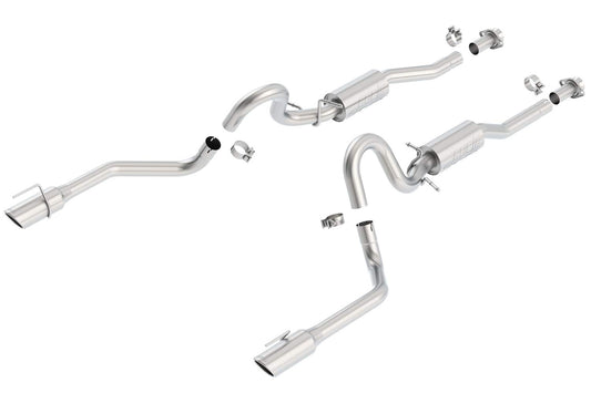 Borla 140067 BORLA 140067 Cat-Back Performance Exhaust System for 1999-2004 Ford Mustang GT 4.6L V8 & 2003-2004 Mach 1 4.6L V8 T-304 Stainless Steel S-Type Dual Split Rear Single 4" Round Chrome Tips on Each Side