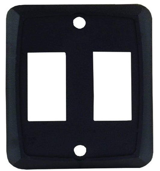 JR PRODUCTS 12885 JR Products 12885 Black Double Switch Face Plate