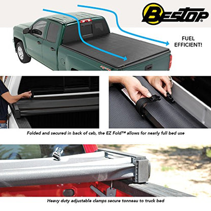 BESTOP 16219-01 Bestop 16219-01 EZ-Fold Truck Tonneau Cover for 2015-2018 Chevy Colorado/GMC Canyon, 5.2' bed
