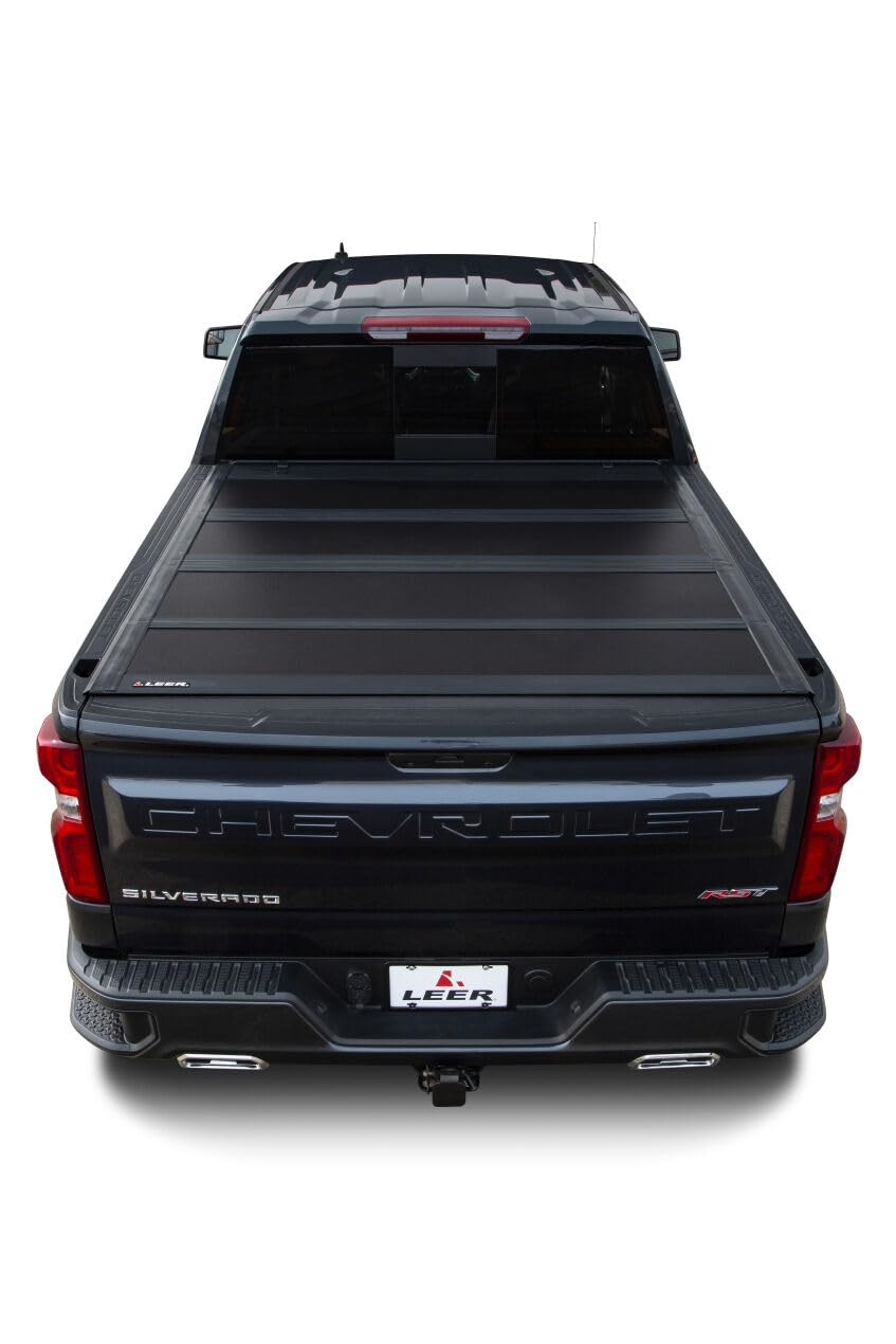LEER 650130 LEER HF650M Quad-Folding Truck Bed Tonneau Cover, Fits Chevy Colorado and GMC Canyon, Years 2015-2022, 6'2" Truck Bed, Black