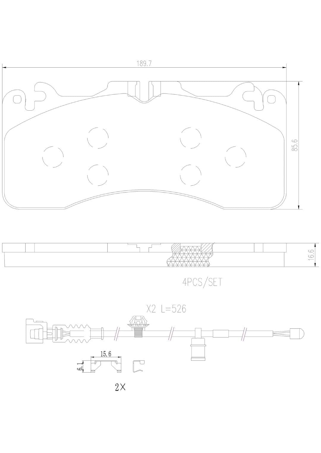 BREMBO P83154N Brembo P83154N Premium Ceramic Front Disc Brake Pad Set LEXUS OE# 044650W151