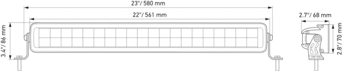 HELLA 358176401 Hella Black Magic LED Series 21.5 Inch Double Lightbar - LED Spotlight- Performance High Beam Off-Road Light for Pickup Trucks, ATV, SUV, 4x4, Jeep, Tractors / 358176401