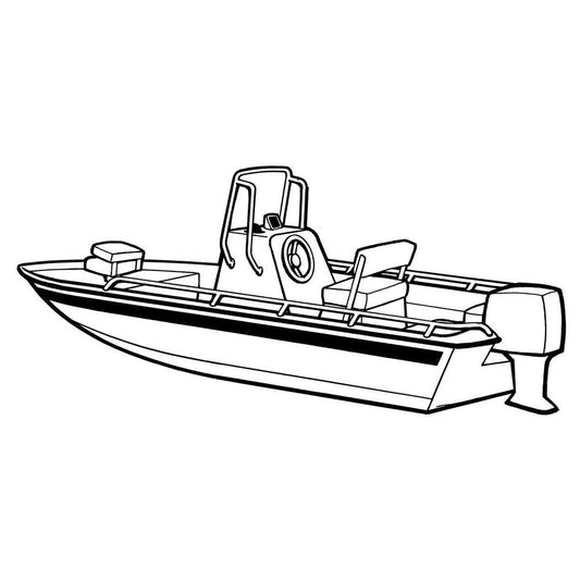 CARVER 71222S-11 Carver Industries 71222S-11 Styled-to-Fit Boat Cover for V-Hull Center Console Shallow Draft Fishing Boats - 22'6", Mist Gray