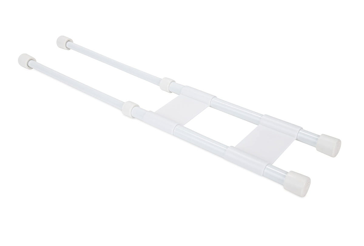 CAMCO 44093 Camco 17" Double RV Refrigerator Bar -Holds Food and Drinks in Place During Travel - Prevents Messy Spills - Spring Loaded and Extends Between 10" and 17" - White (44093)