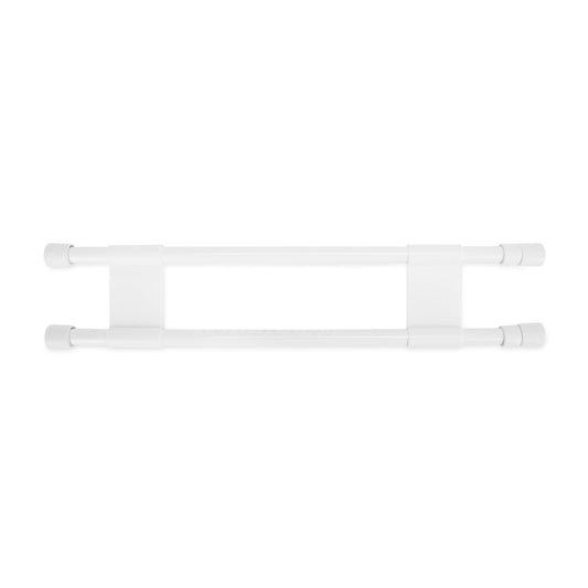 CAMCO 44073 Camco 28" Double RV Refrigerator Bar -Holds Food and Drinks in Place During Travel - Prevents Messy Spills - Spring Loaded and Extends Between 16" and 28" - White (44073)