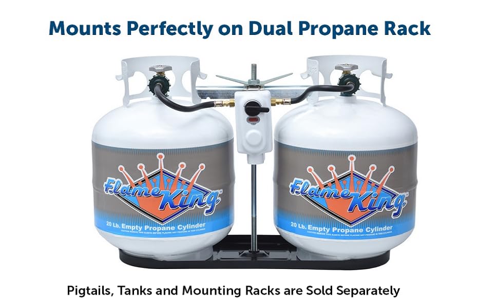 FLAME KING ACR-2 Flame King (ACR-2) Without Pigtails 2-Stage Auto Changeover LP Propane Gas Regulator For RVs, Vans, Trailers