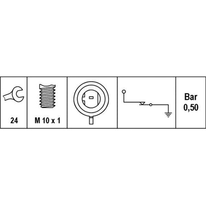Hella 008780011 ENGINE OIL PRESSURE SWITCH