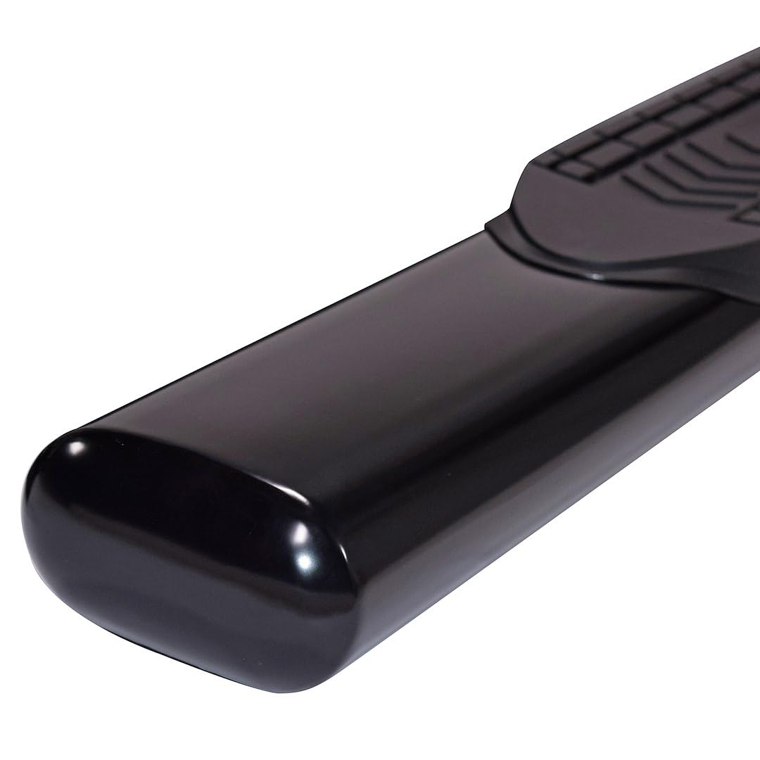 TRAILFX A8255B TrailFX Nerf Bars for Chevrolet Silverado 1500 Crew Cab 2019-2025 Steel 6 Inch Oval Straight Powder Coated Black with Step Pads, Rocker Panel Mount Running Boards TrailFX A8255B