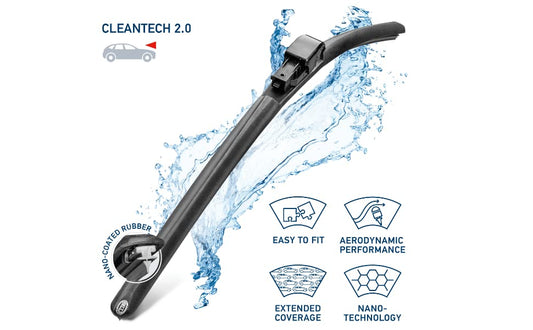 HELLA 358054161 Hella OE Quality 16 Inch All Seasons Nano- Coated Rubber Cleantech Wiper Blade (Single Blade) fits select Ford Opel Peugeot Seat Skoda Volkswagen / 358054161