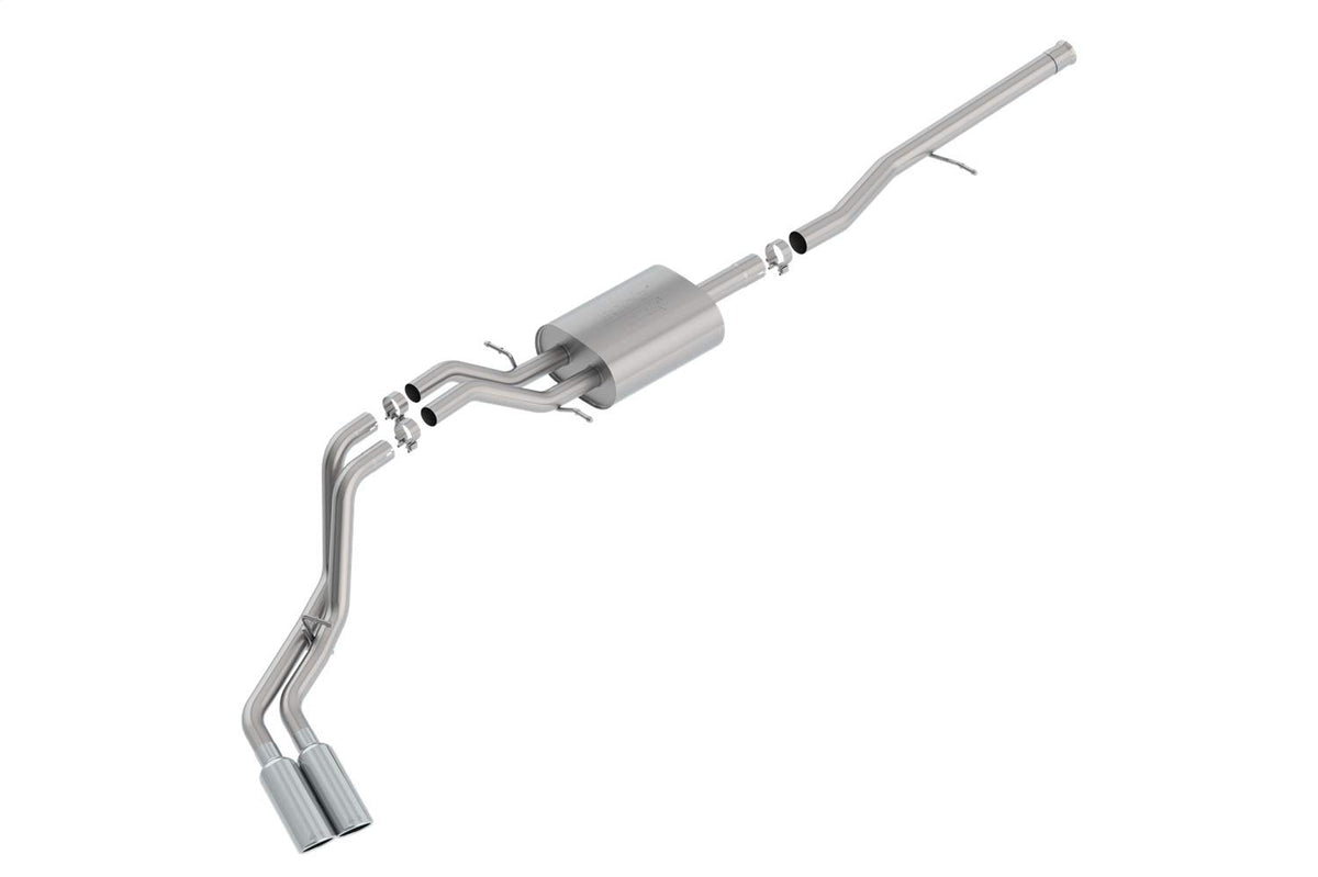 BORLA 140797 Borla 140797 ATAK Cat-Back Exhaust System 2.75 in. Into Muffler 2.25 in. Out Incl. Muffler/Hardware/4 in. x 14 in. Single Rolled Angle-Cut Tip Truck Side Exit ATAK Cat-Back Exhaust System