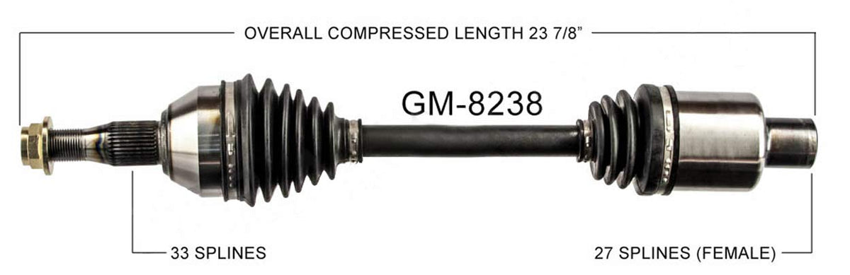 TRAKMOTIVE GM-8238 Trakmotive GM-8238 NEW CV AXLE
