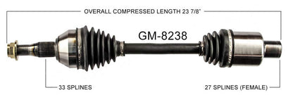 TRAKMOTIVE GM-8238 Trakmotive GM-8238 NEW CV AXLE