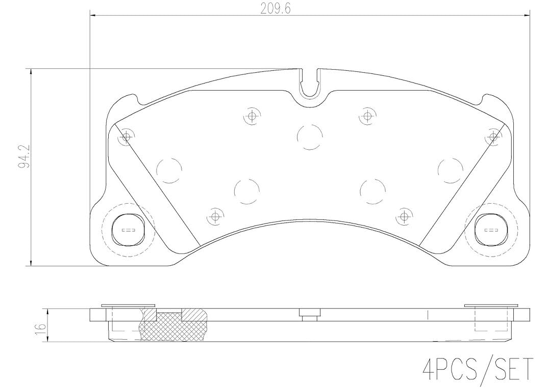 BREMBO P65021N Brembo P65021N Premium Ceramic Front Disc Brake Pad Set PORSCHE/VW OE# 7P0698151